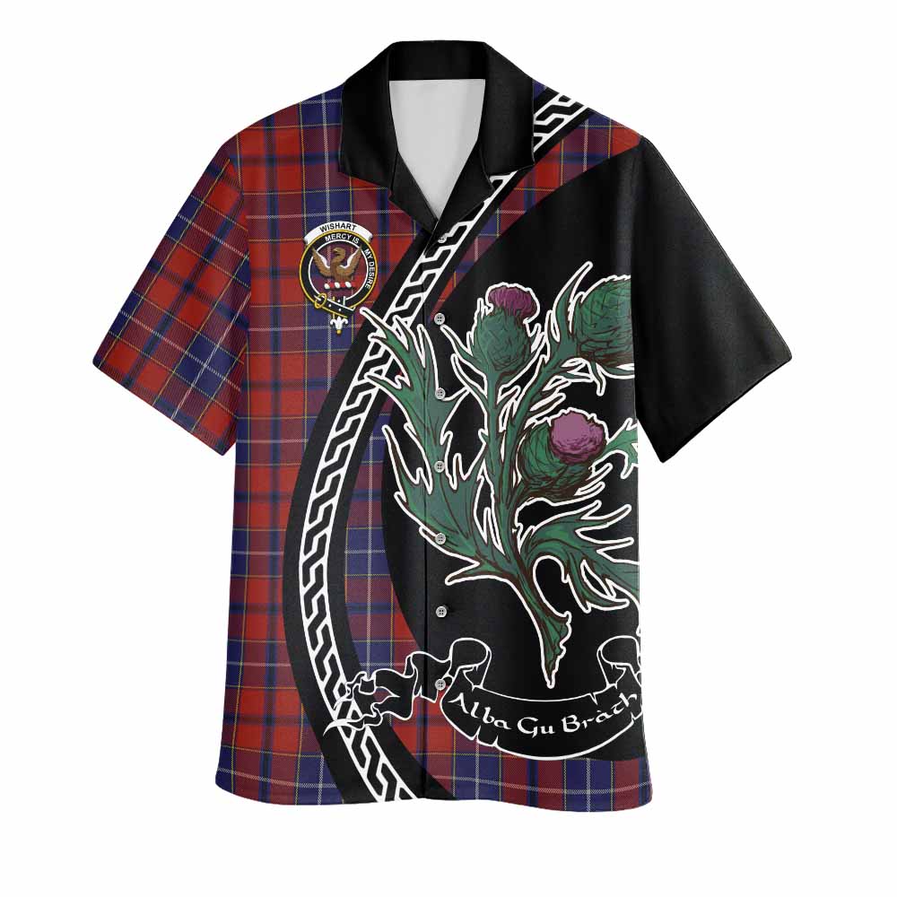 Wishart Family Crest Tartan Hawaiian Shirt Alba Thistle Inspired - Tartan Vibes Clothing
