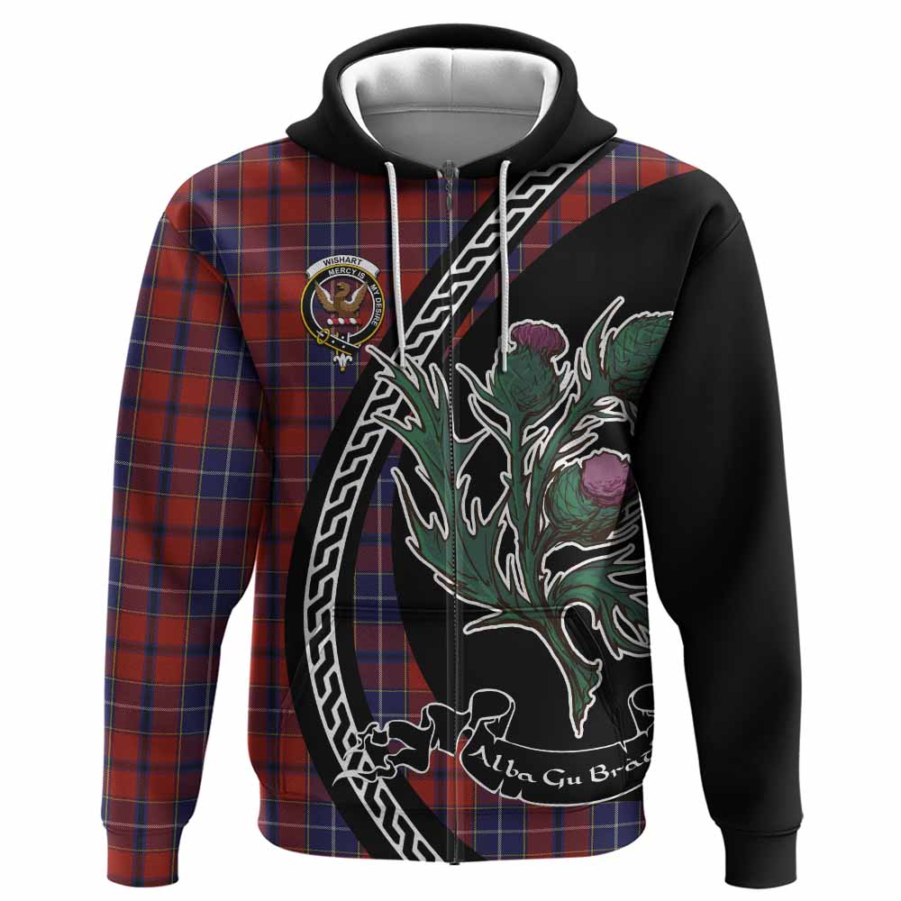 Wishart Family Crest Tartan Hoodie Alba Thistle Inspired - Tartan Vibes Clothing