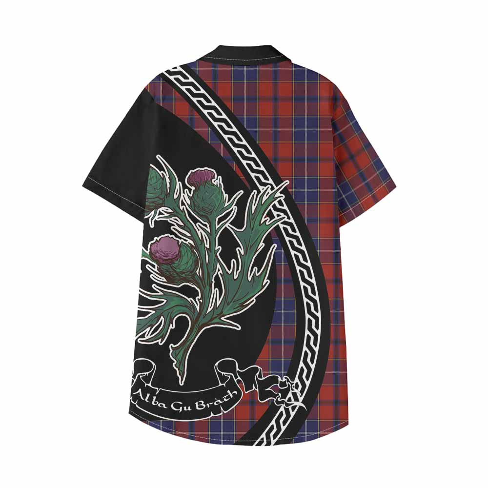 Wishart Family Crest Tartan Kid Hawaiian Shirt Alba Thistle Inspired - Tartan Vibes Clothing