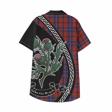 Wishart Family Crest Tartan Kid Hawaiian Shirt Alba Thistle Inspired - Tartan Vibes Clothing