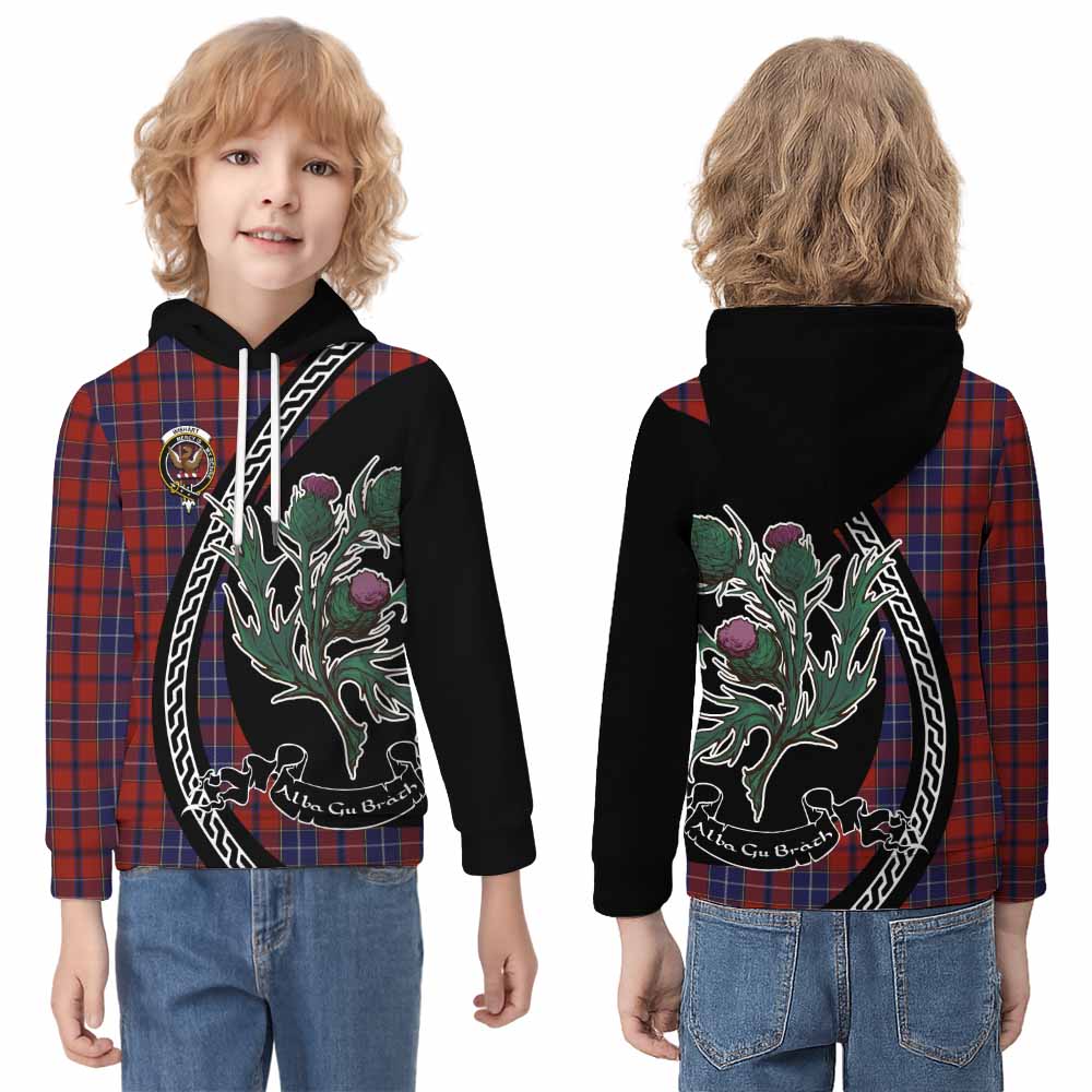 Wishart Family Crest Tartan Kid Hoodie Alba Thistle Inspired - Tartan Vibes Clothing