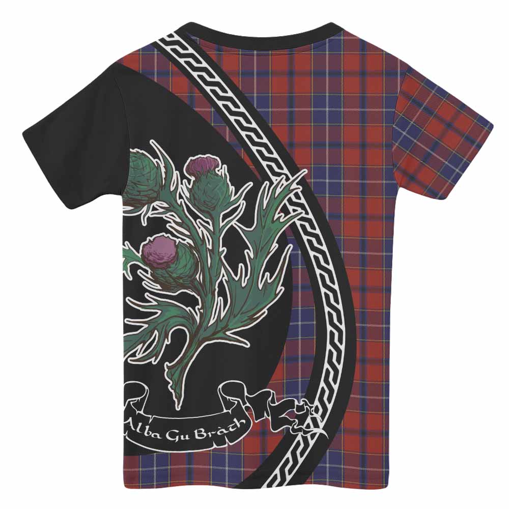 Wishart Family Crest Tartan Kid T-shirt Alba Thistle Inspired - Tartan Vibes Clothing