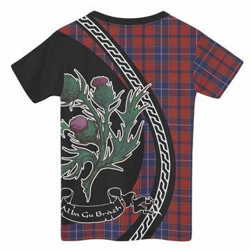 Wishart Family Crest Tartan Kid T-shirt Alba Thistle Inspired - Tartan Vibes Clothing
