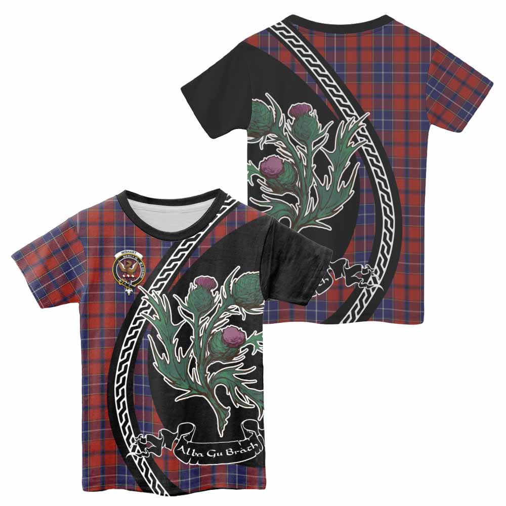 Wishart Family Crest Tartan Kid T-shirt Alba Thistle Inspired - Tartan Vibes Clothing
