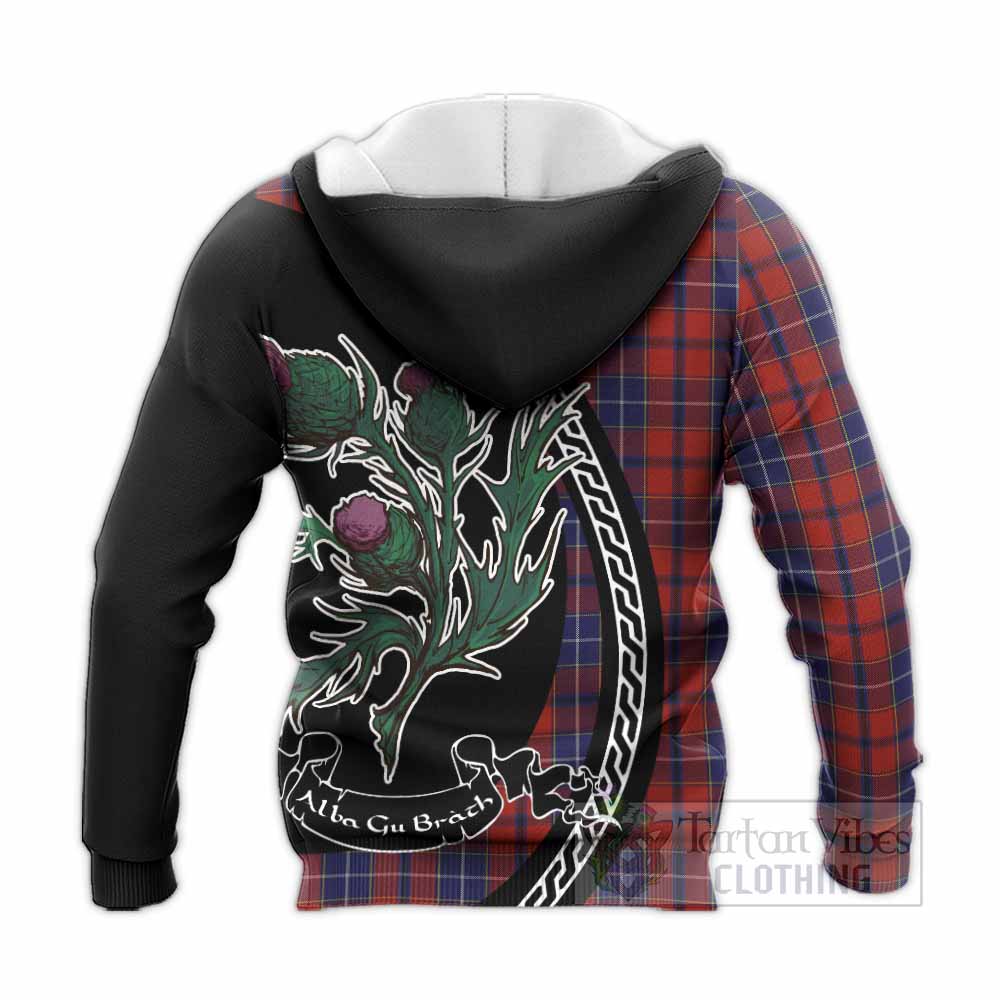 Wishart Family Crest Tartan Knitted Hoodie Alba Thistle Inspired - Tartan Vibes Clothing