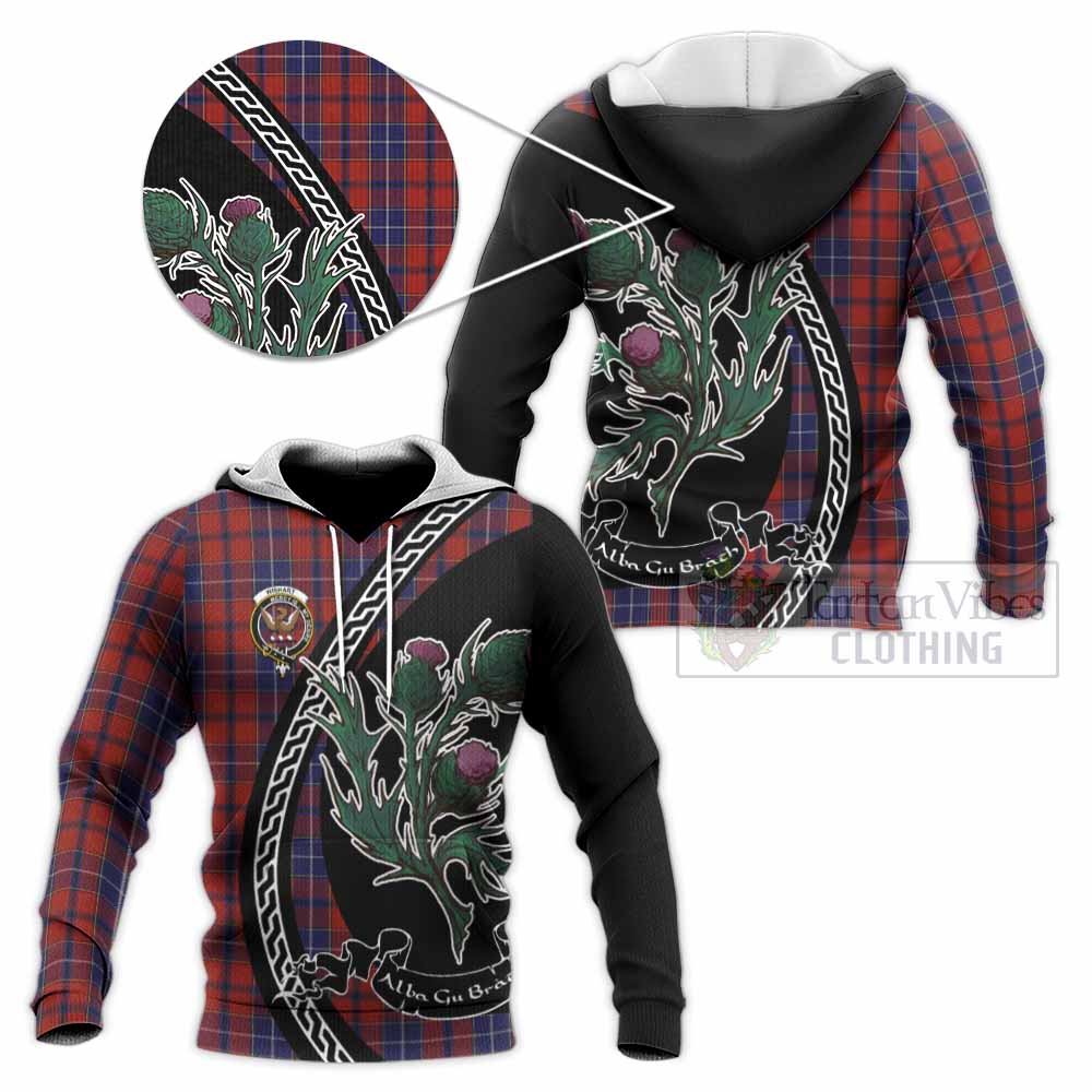 Wishart Family Crest Tartan Knitted Hoodie Alba Thistle Inspired - Tartan Vibes Clothing