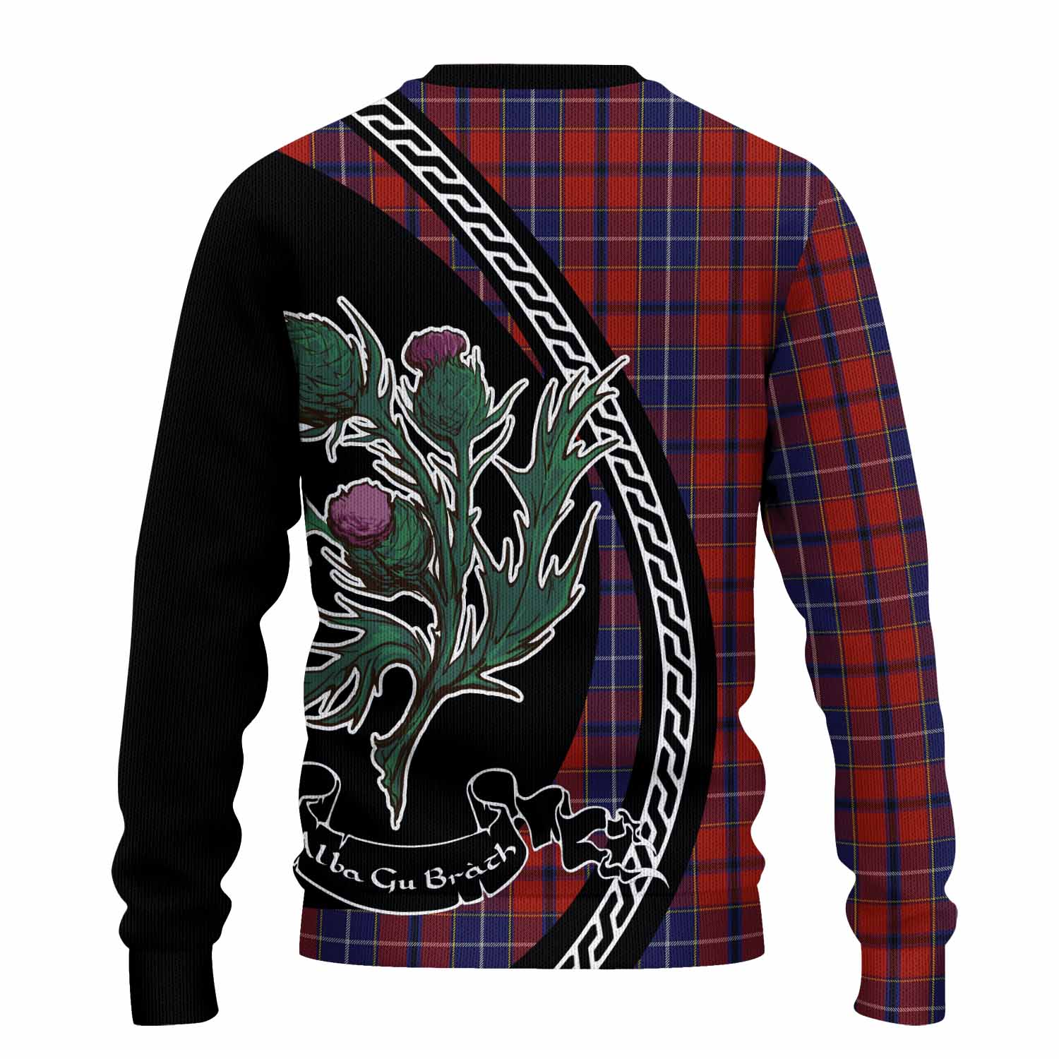 Wishart Family Crest Tartan Knitted Sweater Alba Thistle Inspired - Tartan Vibes Clothing