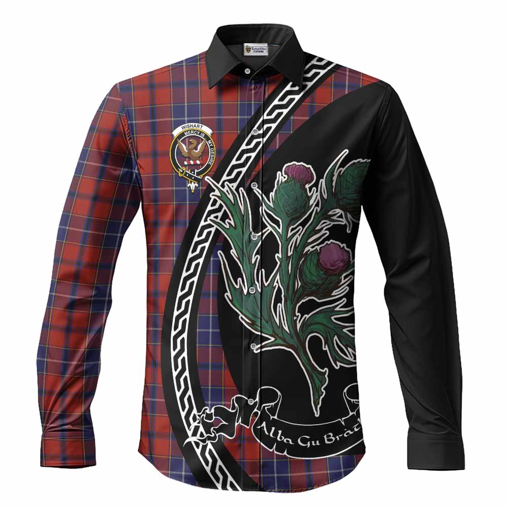 Wishart Family Crest Tartan Long Sleeve Button Shirts Alba Thistle Inspired - Tartan Vibes Clothing