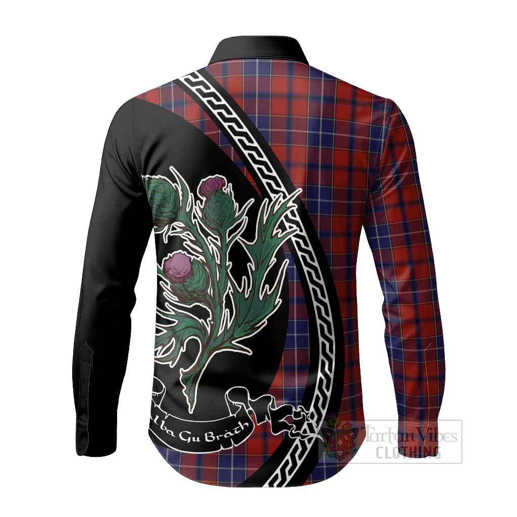 Wishart Family Crest Tartan Long Sleeve Button Shirts Alba Thistle Inspired - Tartan Vibes Clothing