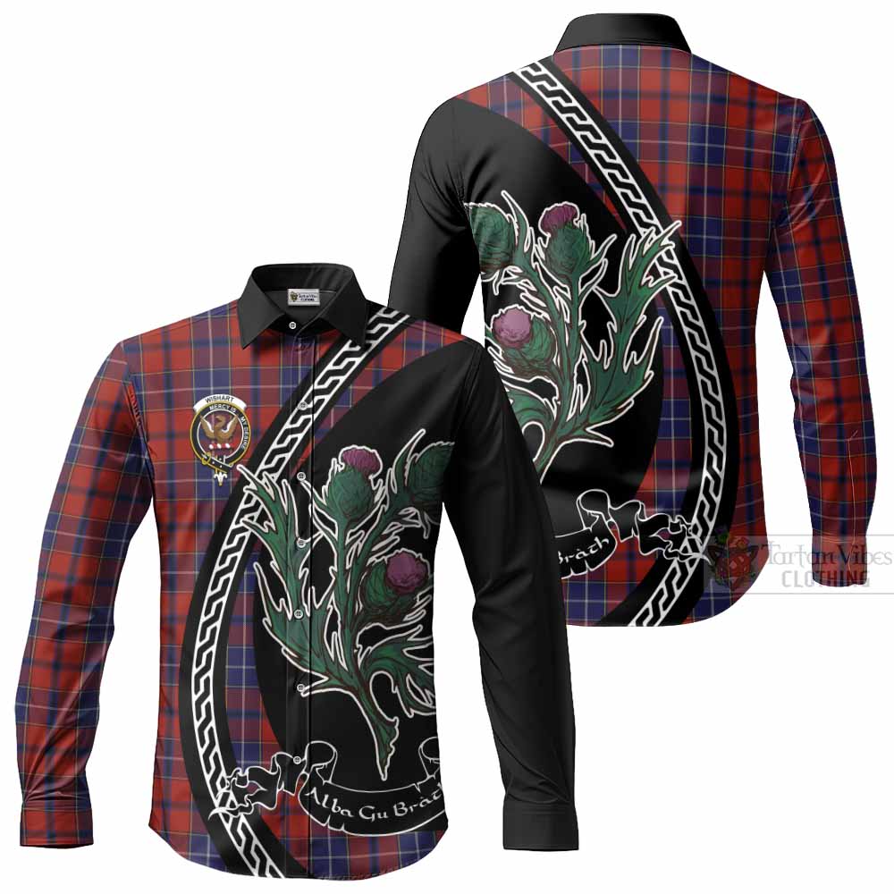 Wishart Family Crest Tartan Long Sleeve Button Shirts Alba Thistle Inspired - Tartan Vibes Clothing