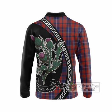 Wishart Family Crest Tartan Long Sleeve Polo Shirt Alba Thistle Inspired - Tartan Vibes Clothing
