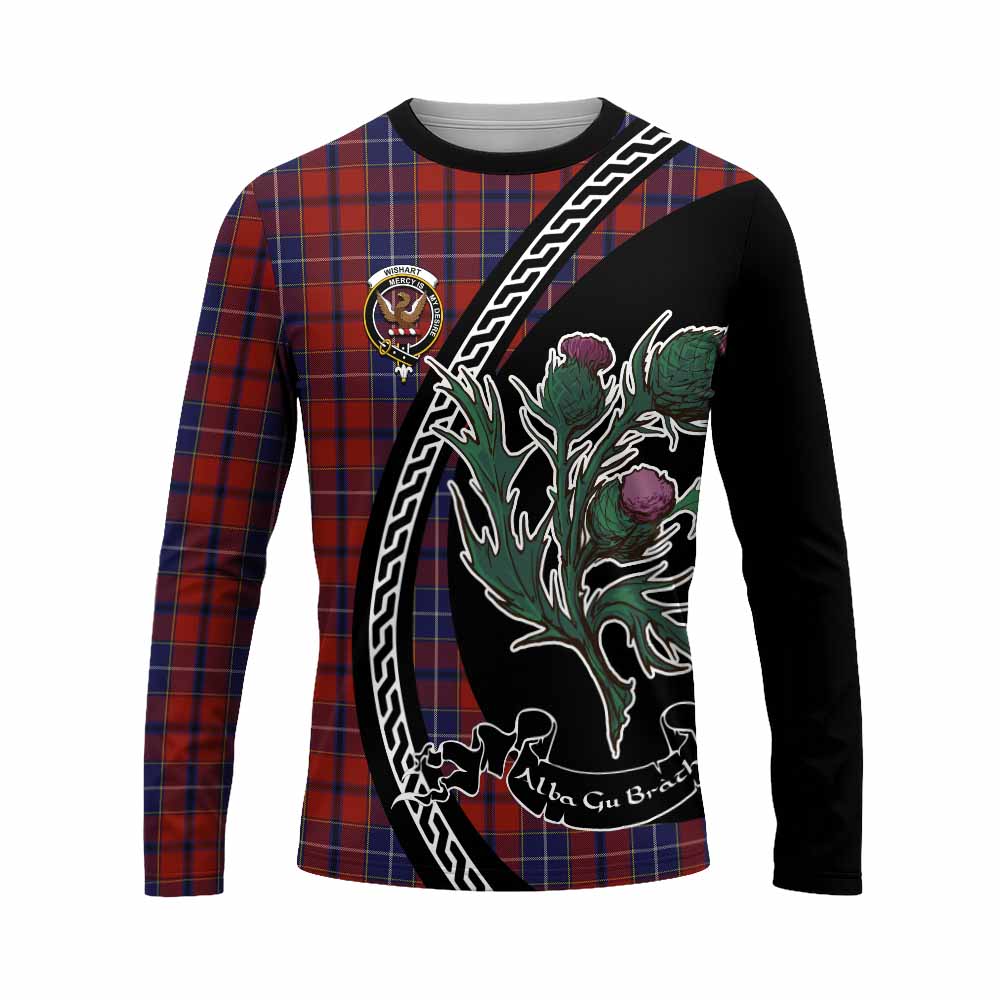 Wishart Family Crest Tartan Long Sleeve T-Shirt Alba Thistle Inspired - Tartan Vibes Clothing