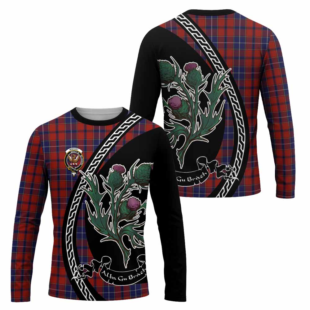 Wishart Family Crest Tartan Long Sleeve T-Shirt Alba Thistle Inspired - Tartan Vibes Clothing