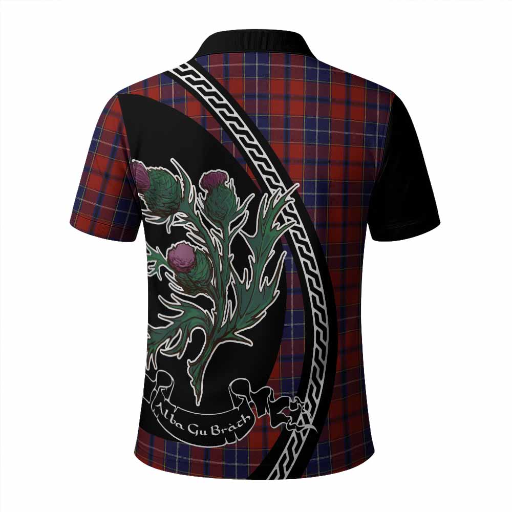 Wishart Family Crest Tartan Polo Shirt Alba Thistle Inspired - Tartan Vibes Clothing