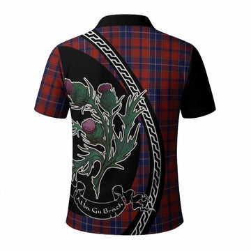 Wishart Family Crest Tartan Polo Shirt Alba Thistle Inspired - Tartan Vibes Clothing