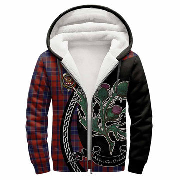 Wishart Family Crest Tartan Sherpa Hoodie Alba Thistle Inspired - Tartan Vibes Clothing