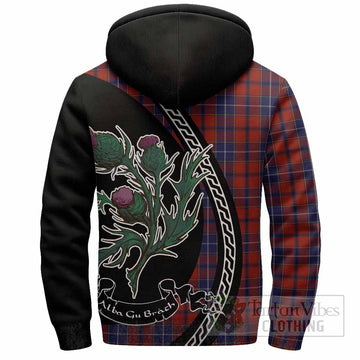 Wishart Family Crest Tartan Sherpa Hoodie Alba Thistle Inspired - Tartan Vibes Clothing