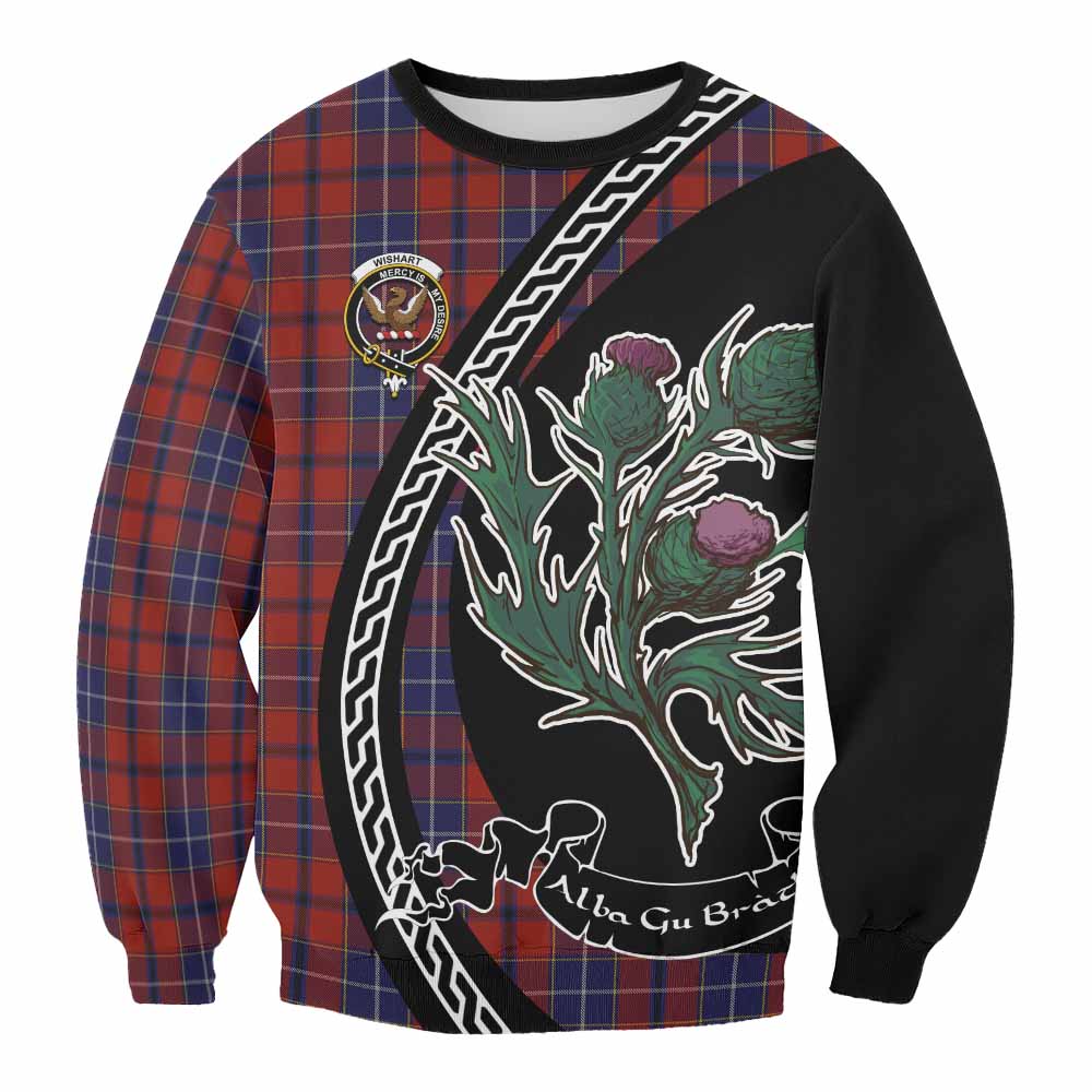 Wishart Family Crest Tartan Sweatshirt Alba Thistle Inspired - Tartan Vibes Clothing