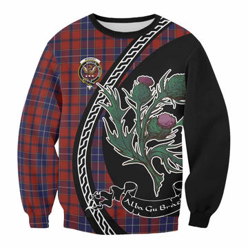 Wishart Family Crest Tartan Sweatshirt Alba Thistle Inspired - Tartan Vibes Clothing