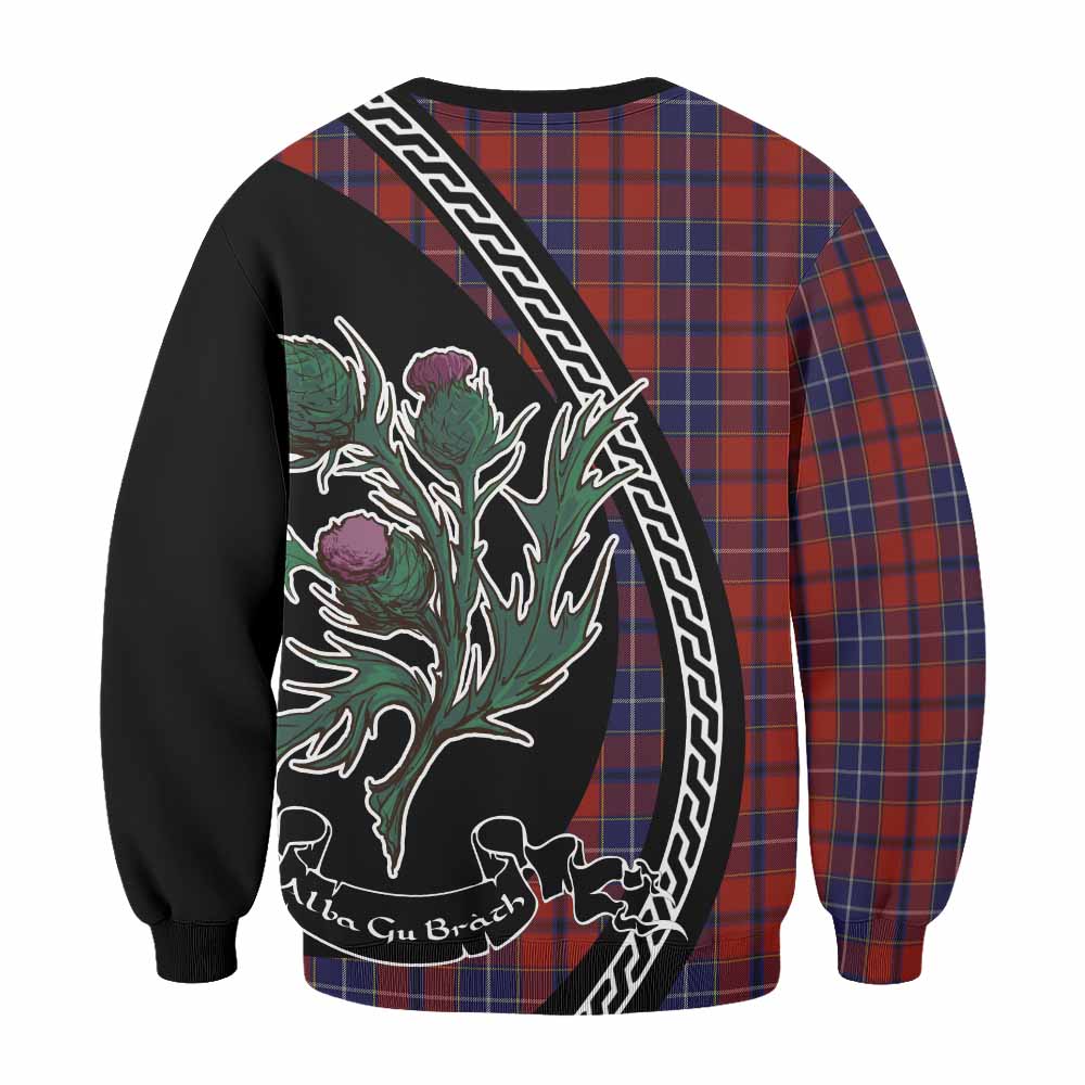 Wishart Family Crest Tartan Sweatshirt Alba Thistle Inspired - Tartan Vibes Clothing