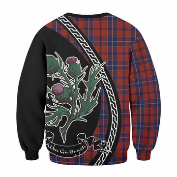 Wishart Family Crest Tartan Sweatshirt Alba Thistle Inspired - Tartan Vibes Clothing