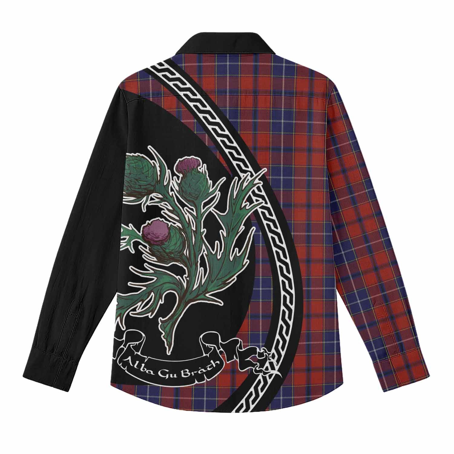 Wishart Family Crest Tartan Women Casual Shirt Alba Thistle Inspired - Tartan Vibes Clothing