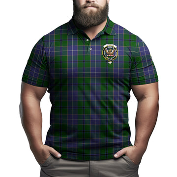 Wishart Hunting Tartan Men's Polo Shirt with Family Crest