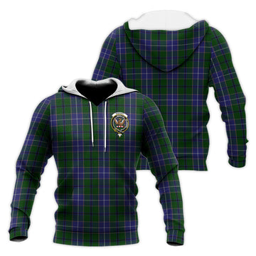 Wishart Hunting Tartan Knitted Hoodie with Family Crest