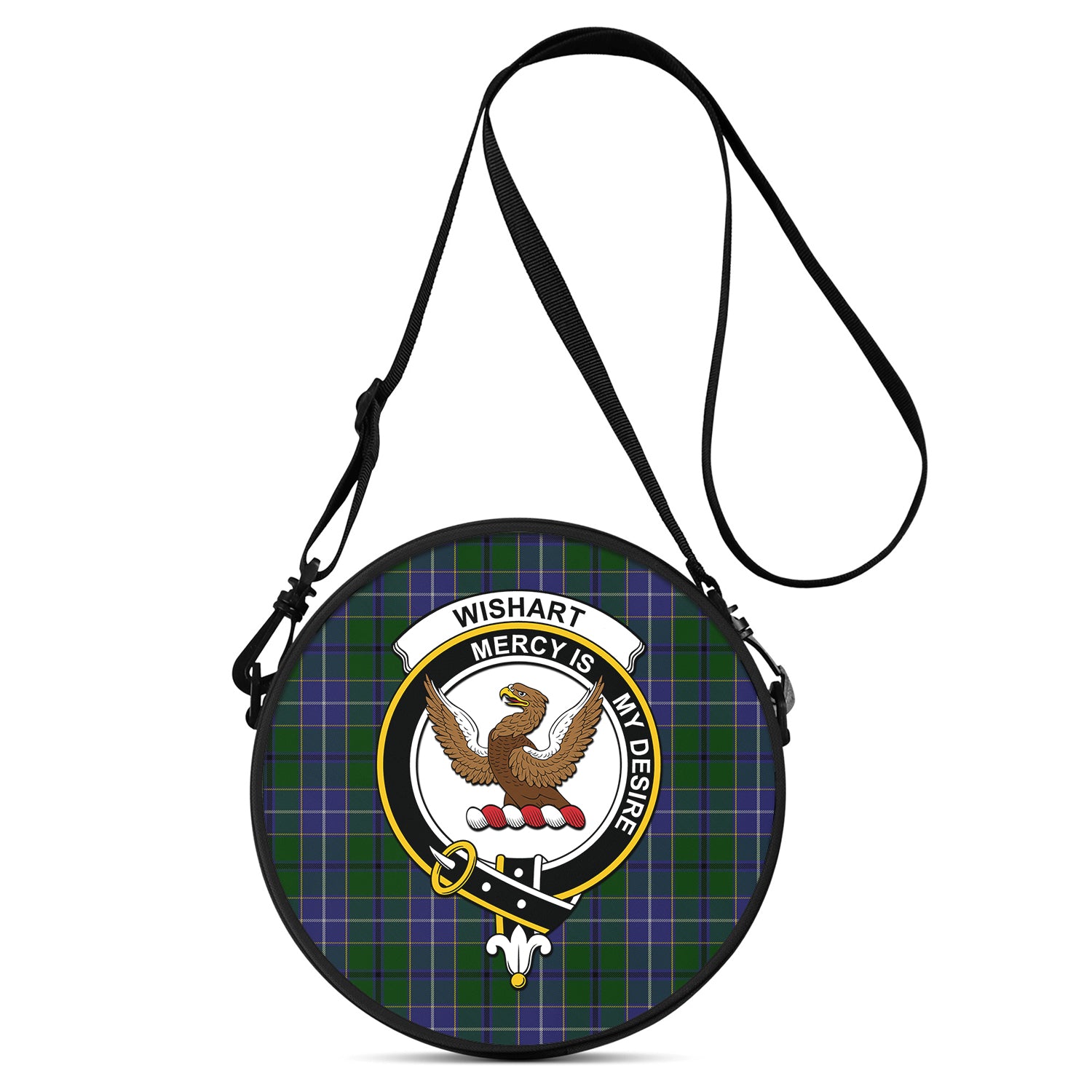 wishart-hunting-tartan-round-satchel-bags-with-family-crest