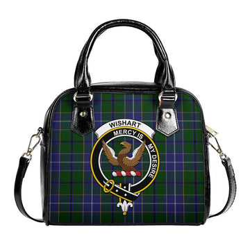 Wishart Hunting Tartan Shoulder Handbags with Family Crest