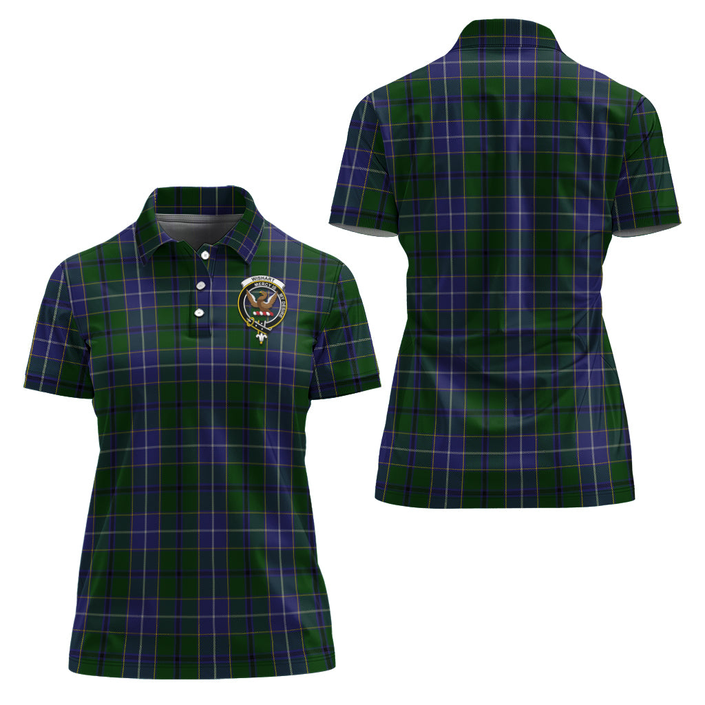 wishart-hunting-tartan-polo-shirt-with-family-crest-for-women