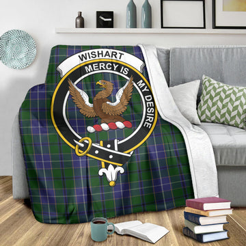 Wishart Hunting Tartan Blanket with Family Crest