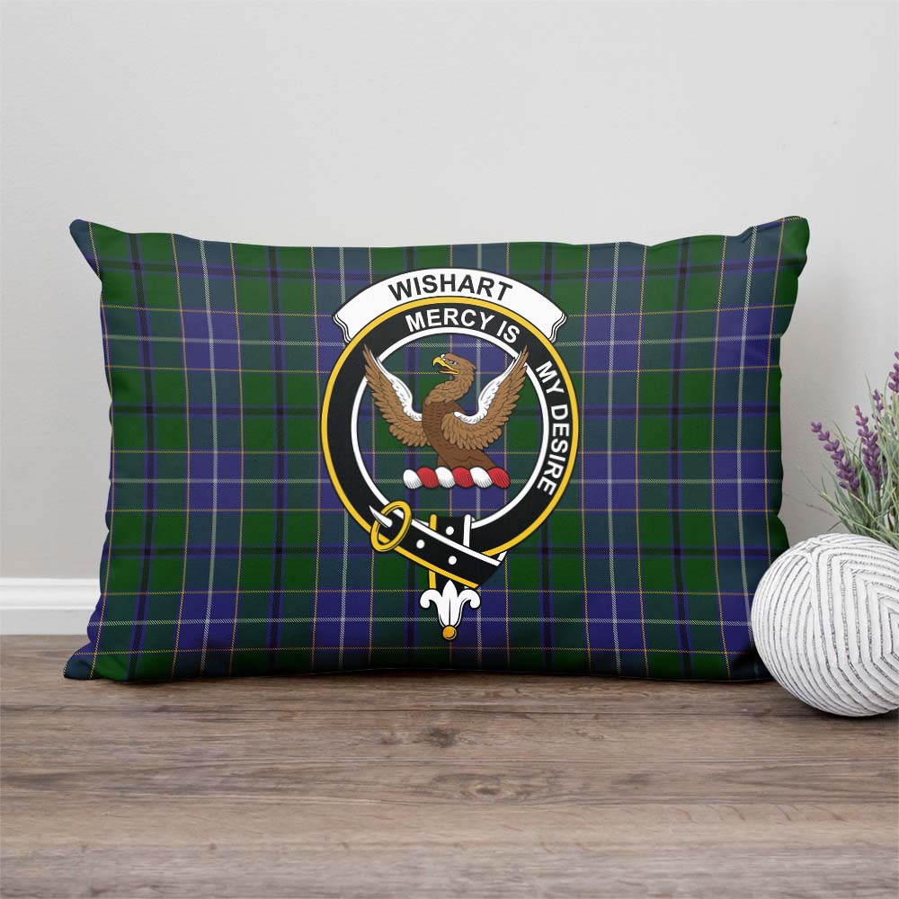 Wishart Hunting Tartan Pillow Cover with Family Crest Rectangle Pillow Cover - Tartanvibesclothing Shop