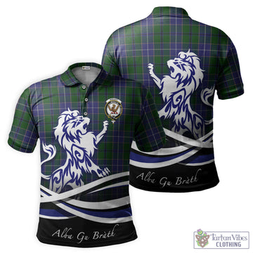 Wishart Hunting Tartan Polo Shirt with Alba Gu Brath Regal Lion Emblem