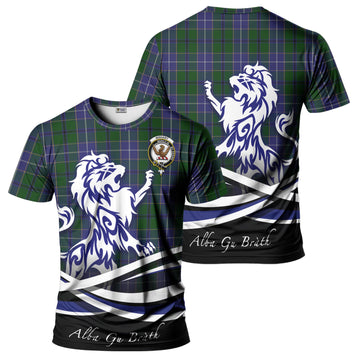 Wishart Hunting Tartan T-Shirt with Alba Gu Brath Regal Lion Emblem