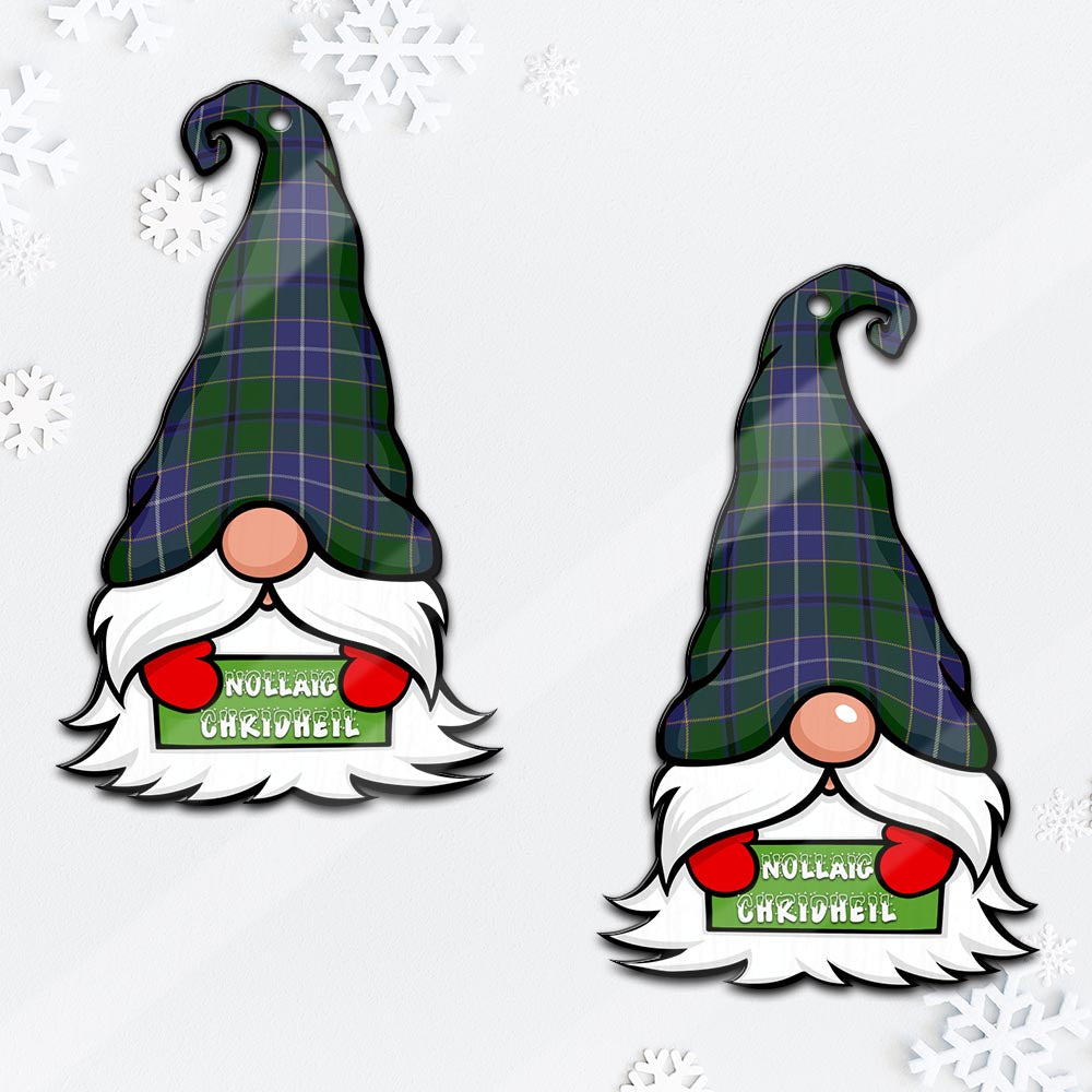 Wishart Hunting Gnome Christmas Ornament with His Tartan Christmas Hat Mica Ornament - Tartanvibesclothing Shop