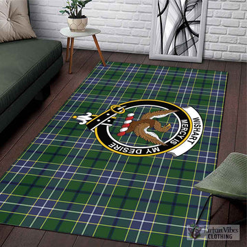 Wishart Hunting Modern Tartan Area Rug with Family Crest