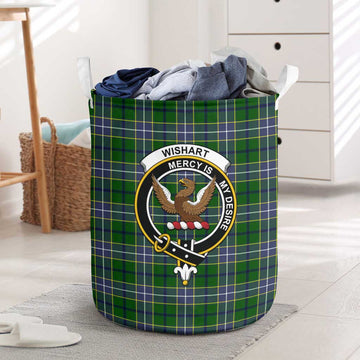 Wishart Hunting Modern Tartan Laundry Basket with Family Crest