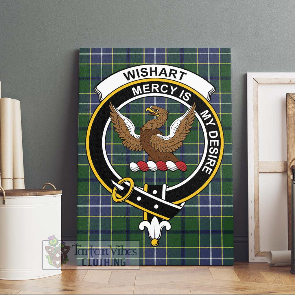 Wishart Hunting Modern Tartan Canvas Print Wall Art with Family Crest Without Frame - Tartan Vibes Clothing