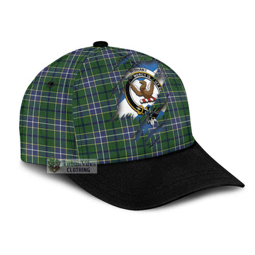 Tartan Vibes Clothing Wishart Hunting Modern Tartan Classic Cap with Family Crest In Me Style