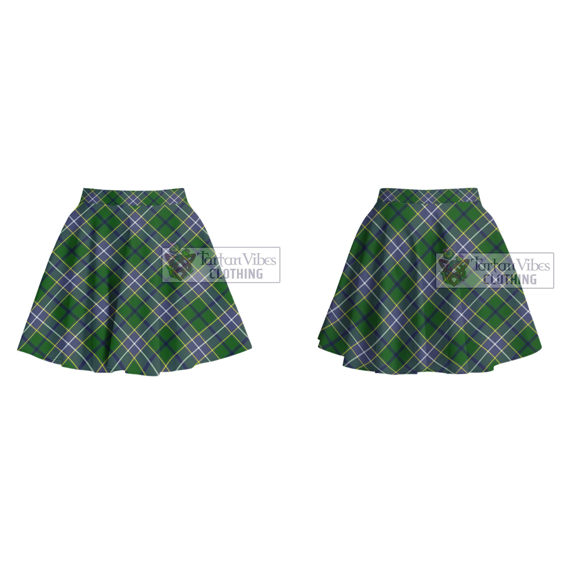 Tartan Vibes Clothing Wishart Hunting Modern Tartan Women's Plated Mini Skirt