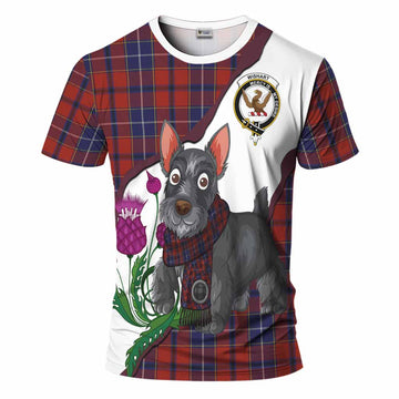 Wishart Scottish Terrier Tartan Crest T-Shirt Thistle Heritage Art