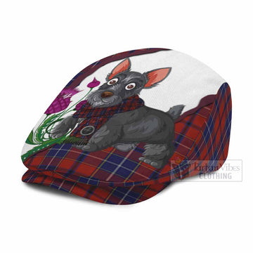 Wishart Scottish Terrier Tartan Flat Cap, Jeff Cap Thistle Heritage Art