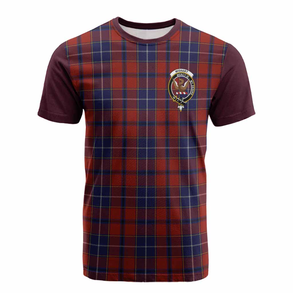 Wishart Tartan Accent Cotton T-shirt with Family Crest Kid's Shirt - Tartan Vibes Clothing
