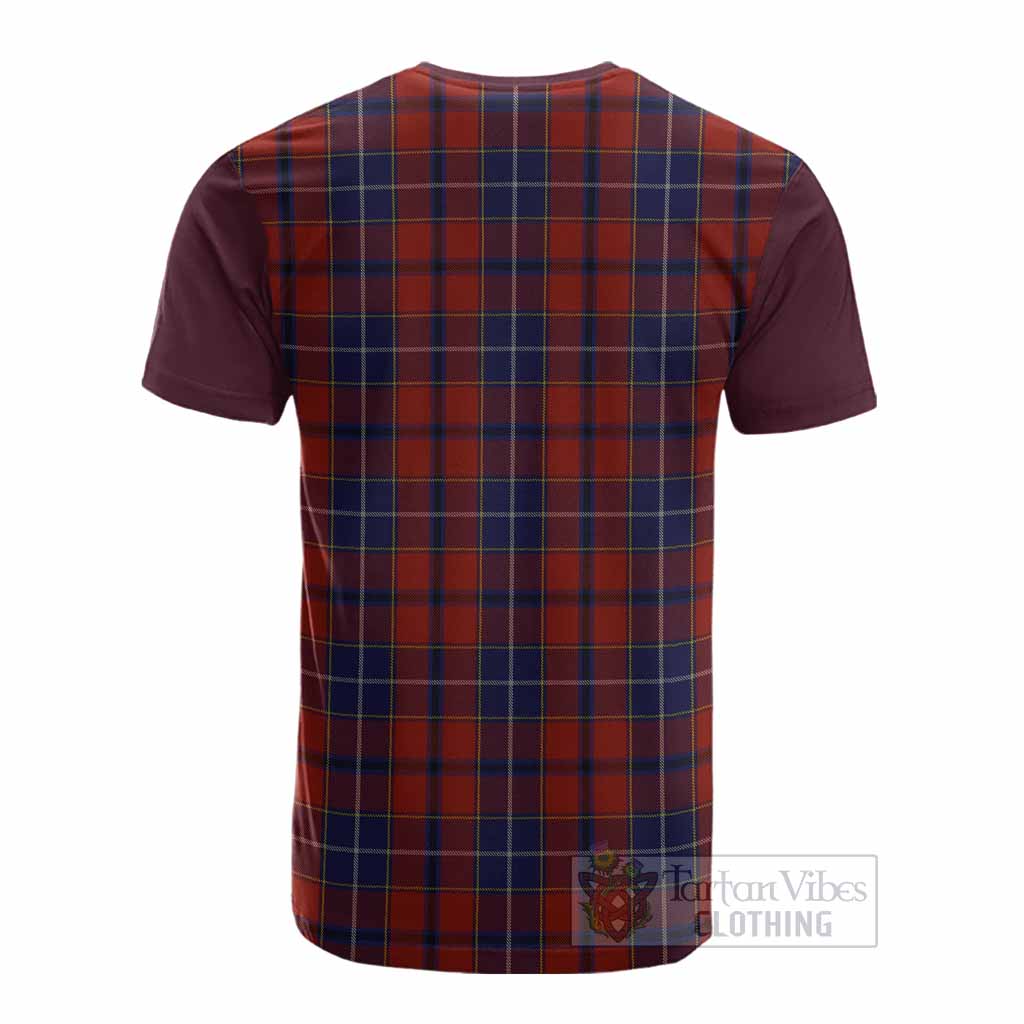 Wishart Tartan Accent Cotton T-shirt with Family Crest - Tartan Vibes Clothing