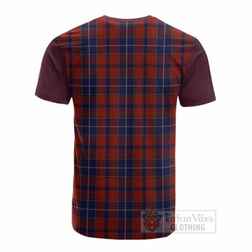 Wishart Tartan Accent Cotton T-shirt with Family Crest - Tartan Vibes Clothing