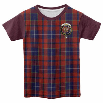 Wishart Tartan Accent Kid T-shirt with Family Crest