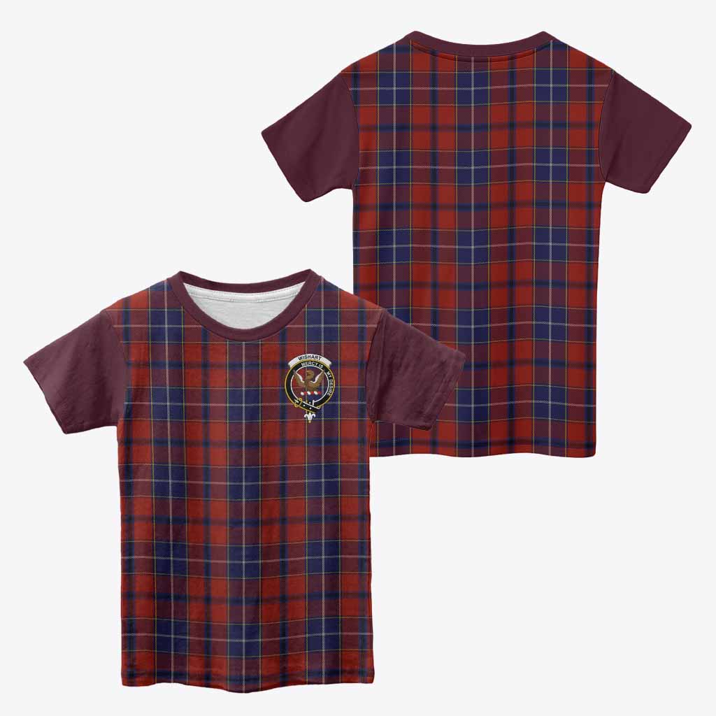 Wishart Tartan Accent Kid T-shirt with Family Crest