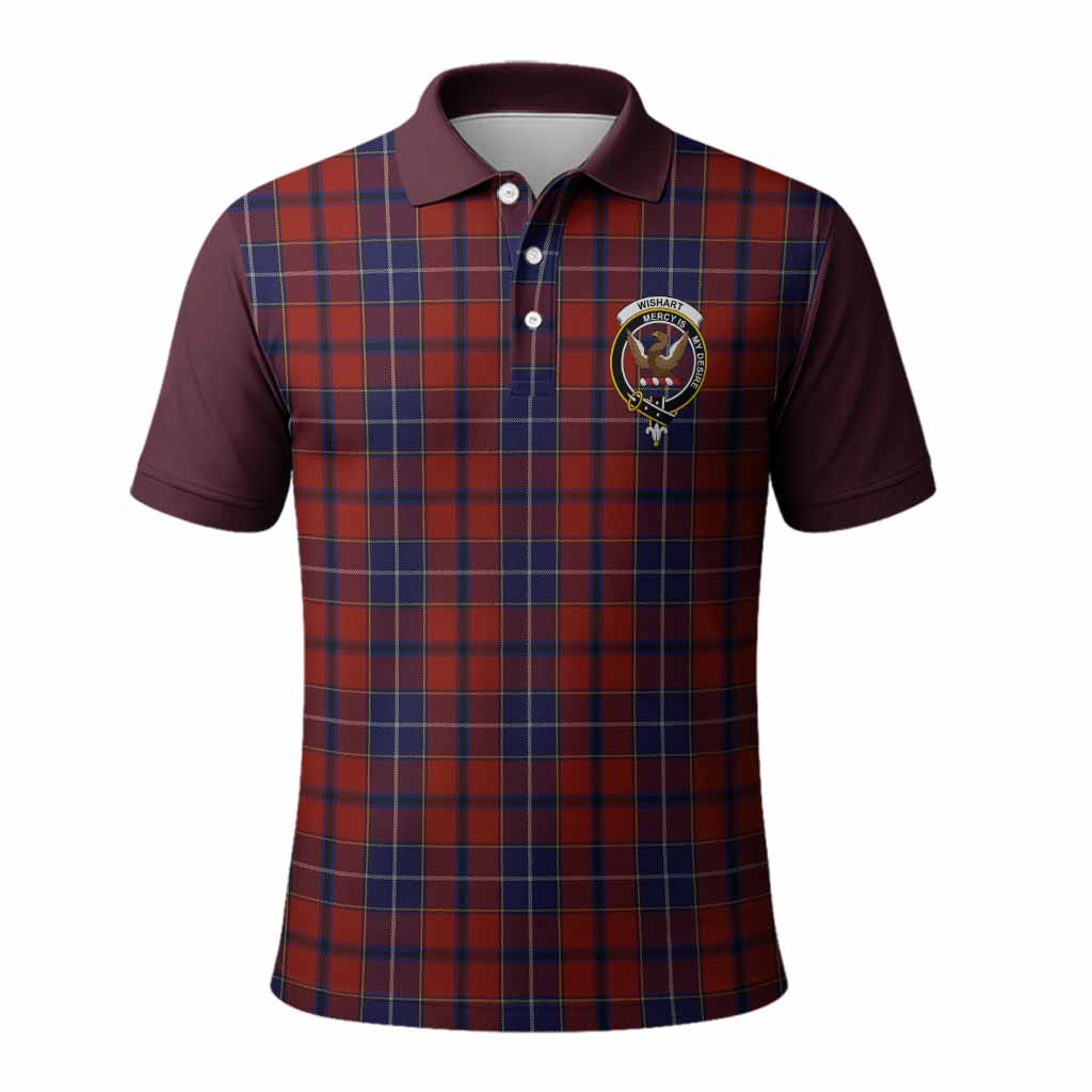Wishart Tartan Accent Polo Shirt with Family Crest