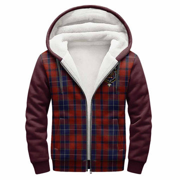 Wishart Tartan Accent Sherpa Hoodie with Family Crest